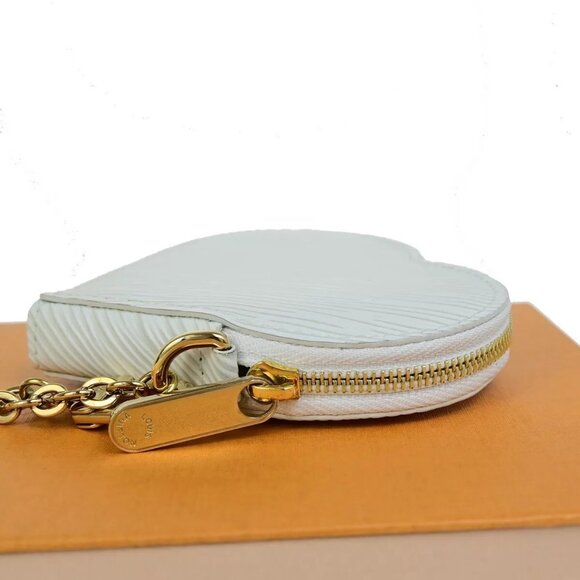 LOUIS VUITTON Love Lock Heart Coin Case Epi Leather White France - Picture 9 of 16